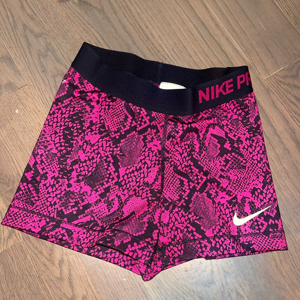 Pink snake skin Nike pro shorts size small worn one time only